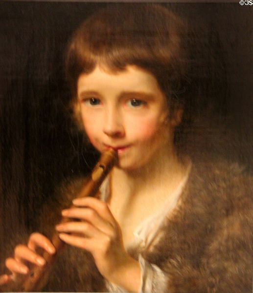 Piping Boy painting (1769) by Nathaniel Hone the Elder at National Gallery of Ireland. Dublin, Ireland.