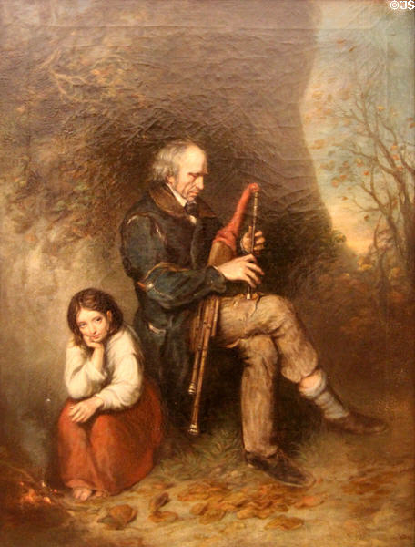 Blind Piper painting (1841) by Joseph Haverty at National Gallery of Ireland. Dublin, Ireland.
