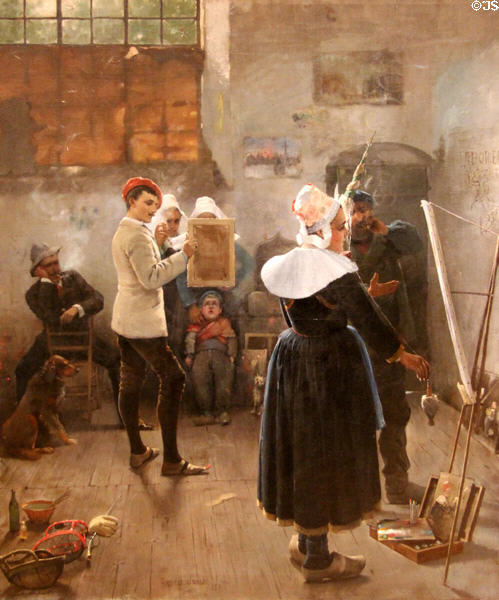 The Friends of the Model painting (1881) by Harry Jones Thaddeus at National Gallery of Ireland. Dublin, Ireland.