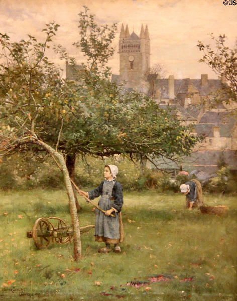 Apple Gathering, Quimperlé painting (1883) by Walter Osborne at National Gallery of Ireland. Dublin, Ireland.