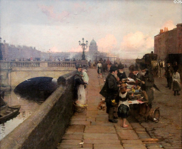 Dublin Streets: Vendor of Books painting (1889) by Walter Osborne at National Gallery of Ireland. Dublin, Ireland.