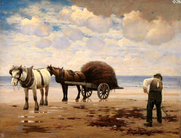 Carting Seaweed on Sutton Sands painting (1895) by Joseph Malachy Kavanagh at National Gallery of Ireland. Dublin, Ireland.