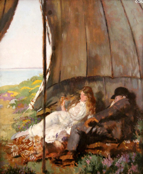 Looking at the Sea painting (1912) by William Orpen at National Gallery of Ireland. Dublin, Ireland.