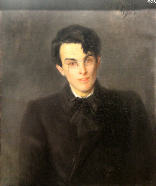 William Butler Yeats, Poet & Dramatist (1900) by his artist father John Butler Yeats at National Gallery of Ireland. Dublin, Ireland.