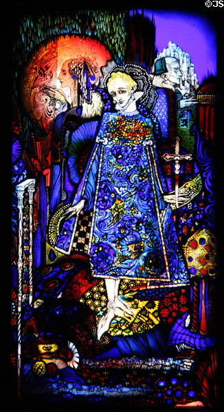 Song of the Mad Prince stained glass (1917) by Harry Clarke at National Gallery of Ireland. Dublin, Ireland.