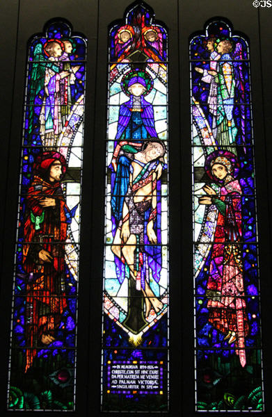 Mother of Sorrows stained glass (1926) by Harry Clarke at National Gallery of Ireland. Dublin, Ireland.