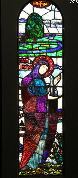 St Brigid stained glass (1924-5) by Michael Healy at National Gallery of Ireland. Dublin, Ireland.