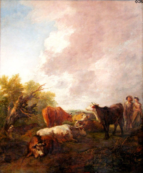 Landscape with Cattle painting (c1767) by Thomas Gainsborough at National Gallery of Ireland. Dublin, Ireland.
