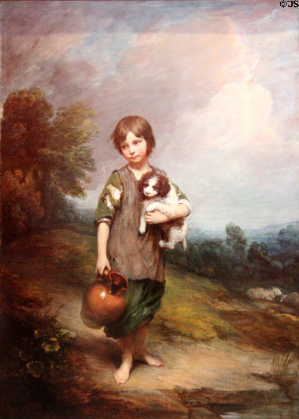 Cottage Girl painting (1785) by Thomas Gainsborough at National Gallery of Ireland. Dublin, Ireland.