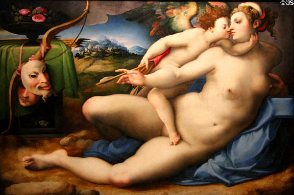Venus & Cupid painting (after 1533) by Michele Tosini after Michelangelo at National Gallery of Ireland. Dublin, Ireland.