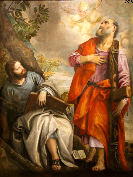 Sts. Philip & James the Less painting (1560s) by Paolo Veronese at National Gallery of Ireland. Dublin, Ireland.