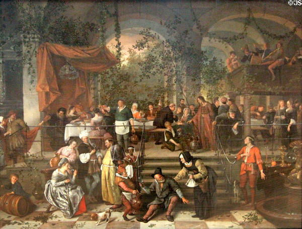 Marriage Feast at Cana painting (1665-70) by Jan Steen at National Gallery of Ireland. Dublin, Ireland.