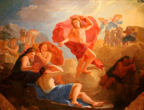 Apollo Taking Leave of Tethys painting (c1650) by Charles Le Brun at National Gallery of Ireland. Dublin, Ireland.