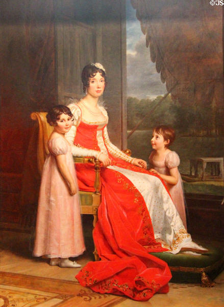 Julie Bonaparte as Queen of Spain with her Daughters painting (1808-9) by Baron François Gérard at National Gallery of Ireland. Dublin, Ireland.