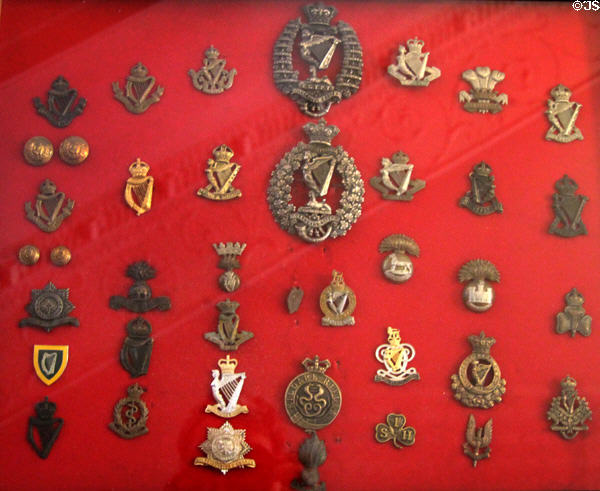 Irish insignia badges at Little Museum of Dublin. Dublin, Ireland.