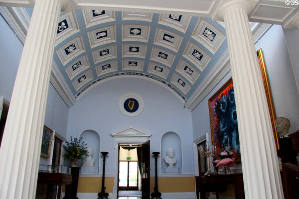 Entrance hall (1751) at Aras an Uachtarain. Dublin, Ireland.