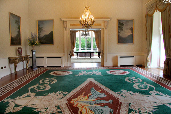 State reception room (former ballroom) at Aras an Uachtarain. Dublin, Ireland.