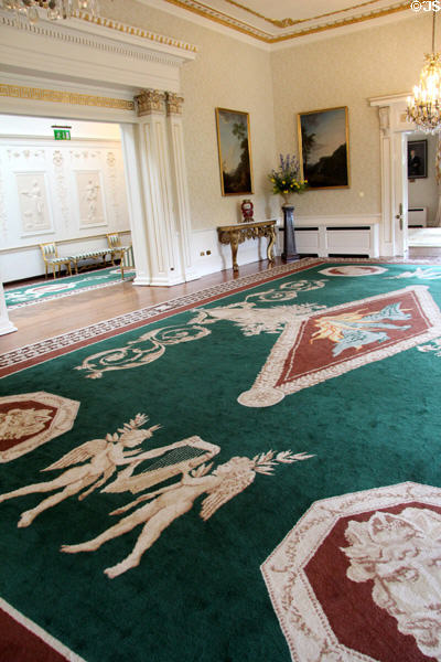 Irish carpet by Raymond McGrath of Donegal in state reception room at Aras an Uachtarain. Dublin, Ireland.