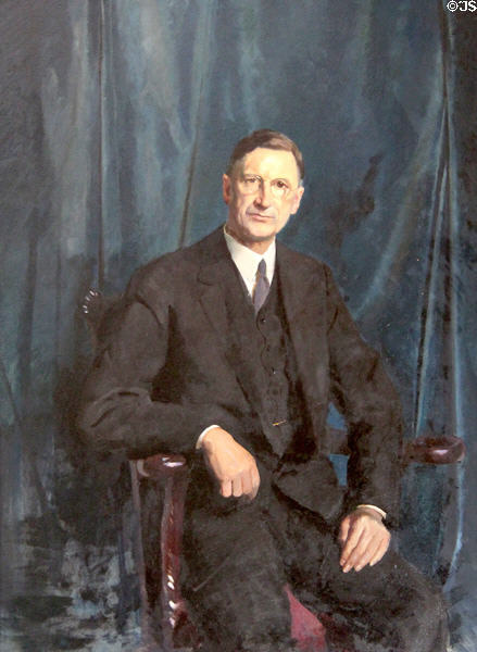 Irish President (1959-73) Éamon de Valera portrait by Sean O'Sullivan at Aras an Uachtarain. Dublin, Ireland.