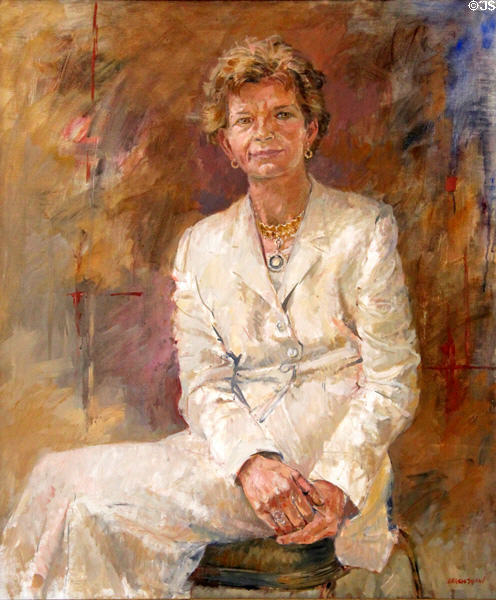 Irish President (1990-97) Mary Robinson portrait by Basil Blackshaw at Aras an Uachtarain. Dublin, Ireland.