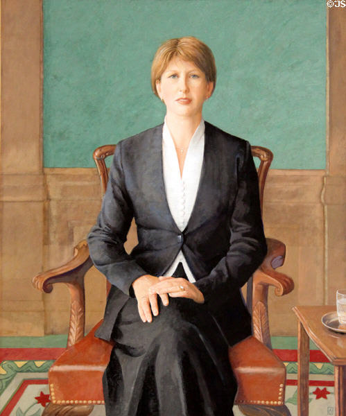 Irish President (1997-2011) Mary McAleese portrait by Seosamh O Duinn at Aras an Uachtarain. Dublin, Ireland.