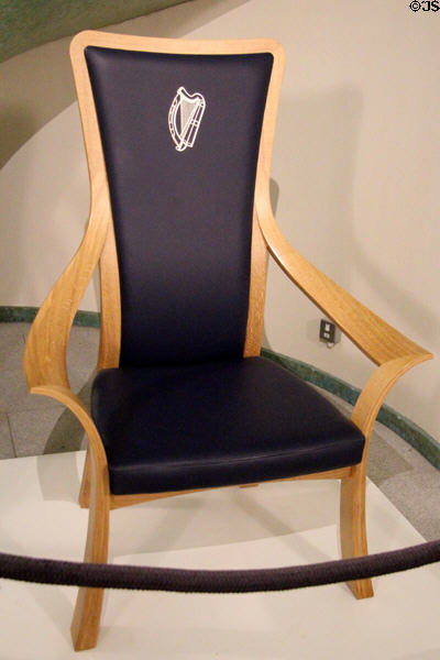 New Presidential inauguration chair (2011) by John Lee at Aras an Uachtarain. Dublin, Ireland.
