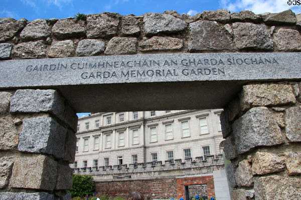 Garda Memorial Gardens gate at Dublin Castle. Dublin, Ireland.