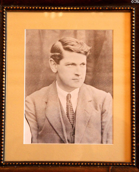 Photo of Michael Collins in State Drawing Room at Dublin Castle. Dublin, Ireland.