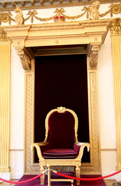 Throne room was converted to a presence chamber (1788) at Dublin Castle. Dublin, Ireland.