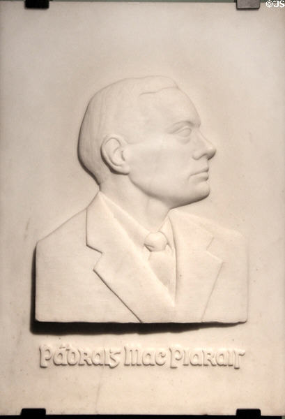 Patrick Pearse marble relief (1936) by Séamus Murphy at Pearse Museum. Dublin, Ireland.