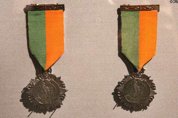 Posthumous medals (1941) awarded to Patrick & William Pearse for role in 1916 Rising at Pearse Museum. Dublin, Ireland.