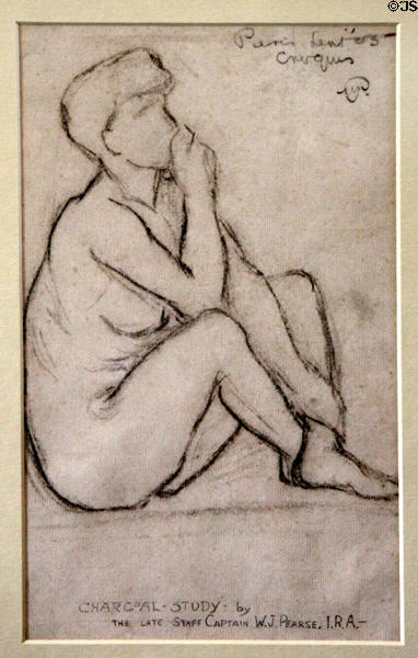 Charcoal study (1903) by William Pearse at Pearse Museum. Dublin, Ireland.