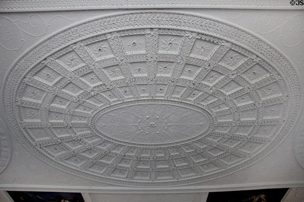 Long gallery ceiling detail at Rathfarnham Castle. Dublin, Ireland.
