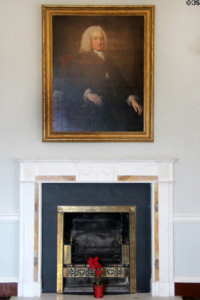 Portrait of Nicholas Loftus Viscount Ely (1758) over fireplace in ante room at Rathfarnham Castle. Dublin, Ireland.