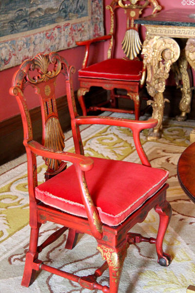 Dining room chair at Russborough House. Ireland.