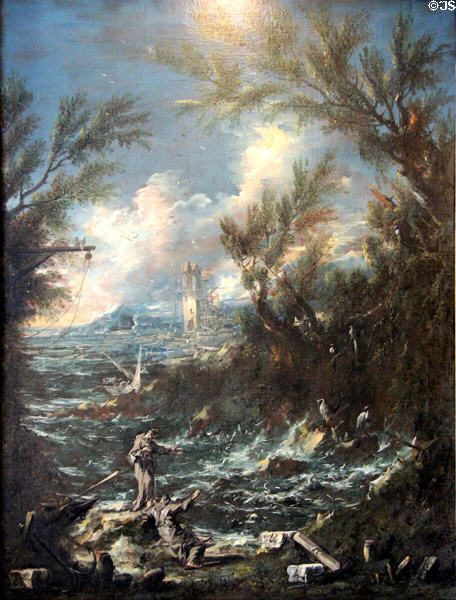 Sea scene painting (c early 1700s) by Alessandro Magnasco at Russborough House. Ireland.