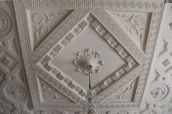 Compartmented ceiling in entrance hall designed by Richard Castle at Russborough House. Ireland.
