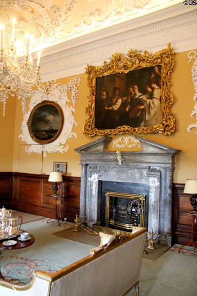 Decorated baroque stucco drawing room prob. by plasterer known as St Peter's Stuccodore at Russborough House. Ireland.