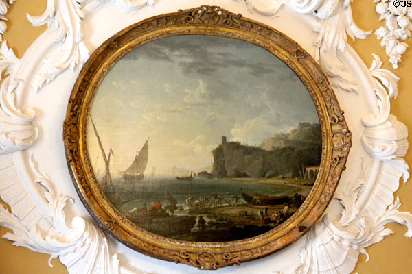 Seascape in morning light (1751) by Claude Joseph Vernet in drawing room at Russborough House. Ireland.