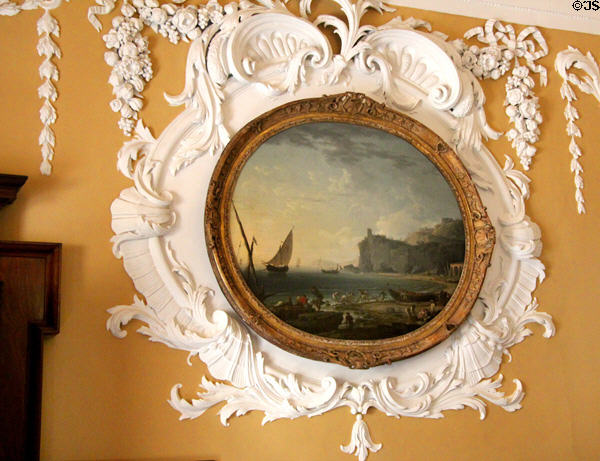 Vernet Seascape (1751) in drawing room stucco surround original to Russborough House. Ireland.