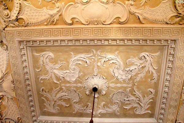 Drawing room stucco decorated ceiling at Russborough House. Ireland.