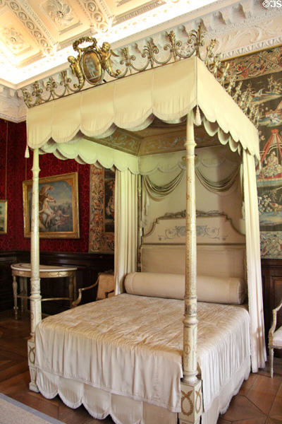 English State Bed (1794) by Wilson of Strand of London in tapestry room at Russborough House. Ireland.