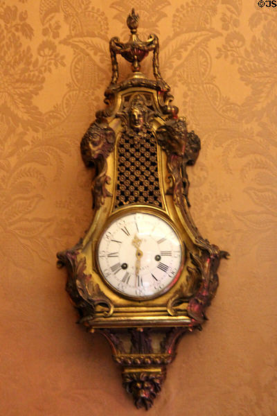 Wall clock made in Paris in music room at Russborough House. Ireland.