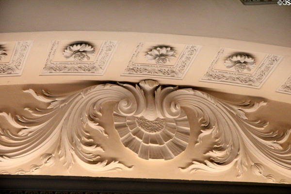 Music room sculpted ceiling edges by Lafranchini Brothers at Russborough House. Ireland.