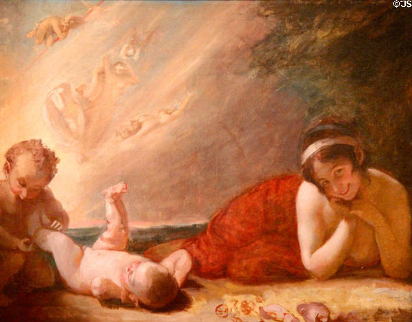 Titania, Puck & the Changeling painting (18thC) by George Romney at Russborough House. Ireland.