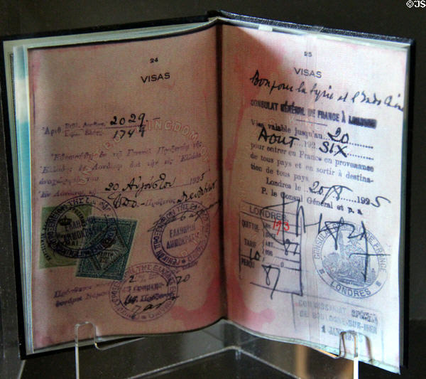 Sir Alfred Beit's passport (1925-6) at Russborough House. Ireland.