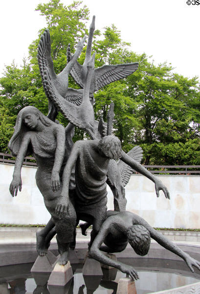 Children of Lir sculpture symbolizing rebirth & resurrection at Garden of Remembrance. Dublin, Ireland.
