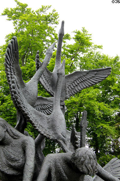 Rising geese detail of Children of Lir sculpture at Garden of Remembrance. Dublin, Ireland.