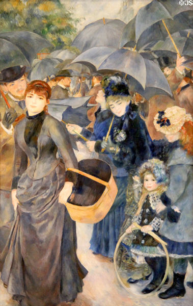 Les Parapluies painting (c1881-6) by Pierre-Auguste Renoir at Dublin City Gallery. Dublin, Ireland.