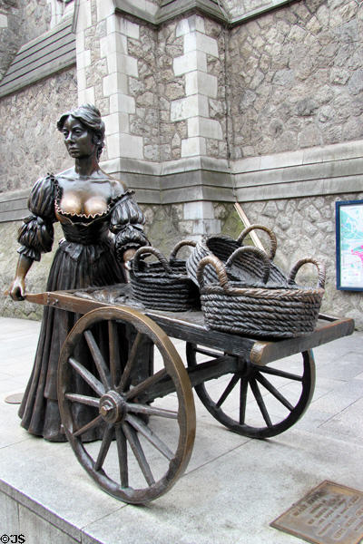 Molly Malone statue (1988) by Jeanne Rynhart on Suffolk Street. Dublin, Ireland.